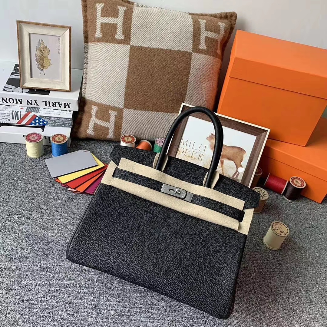 Hermès（爱马仕）CK89黑色 原厂御用顶级小牛皮 Birkin 30 银扣 现货