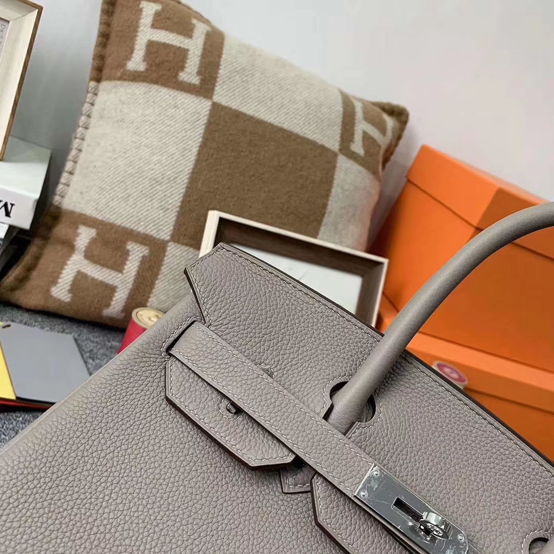 Hermès（爱马仕）M8沥青灰 巴黎灰 原厂御用顶级小牛皮 Birkin 30 银扣 现货