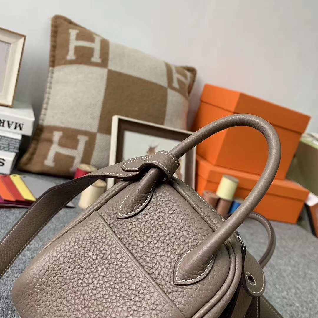 Hermès（爱马仕）CK18大象灰 原厂御用顶级TC皮 Mini Lindy 银扣 现货