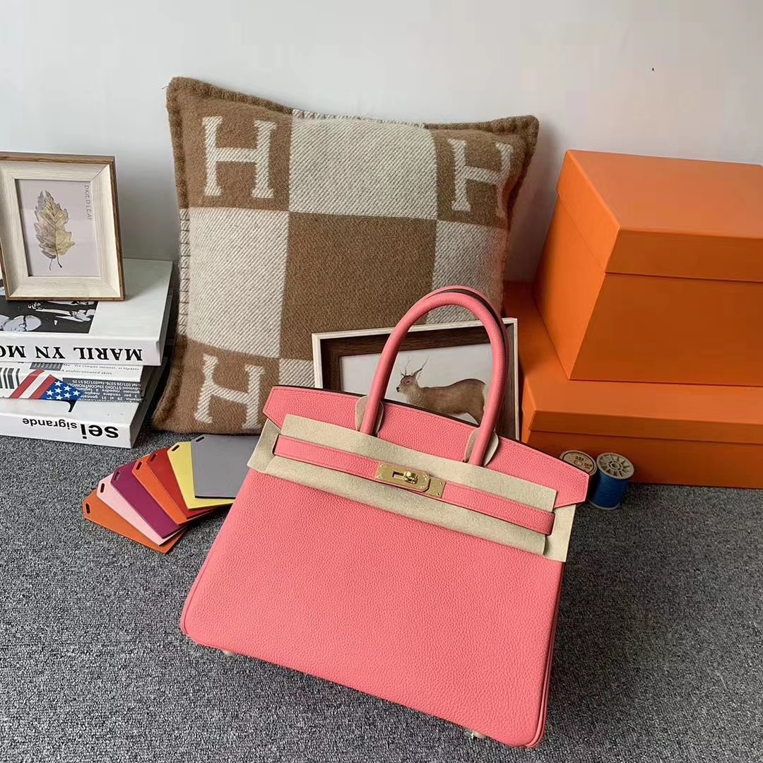 Hermès（爱马仕）U5唇膏粉 原厂御用顶级小牛皮 Birkin 30 金扣 现货