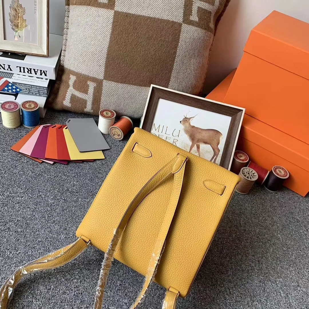 Hermès（爱马仕）9D琥珀黄 原厂御用顶级TC皮 Kelly ado 金扣 现货