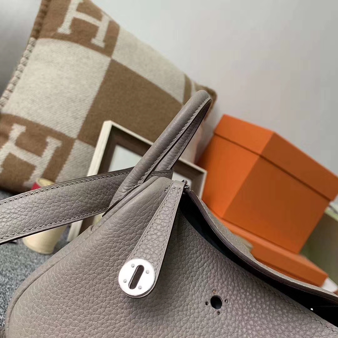 Hermès（爱马仕）M8沥青灰 巴黎灰 原厂御用顶级TC皮 Mini Lindy 银扣 现货