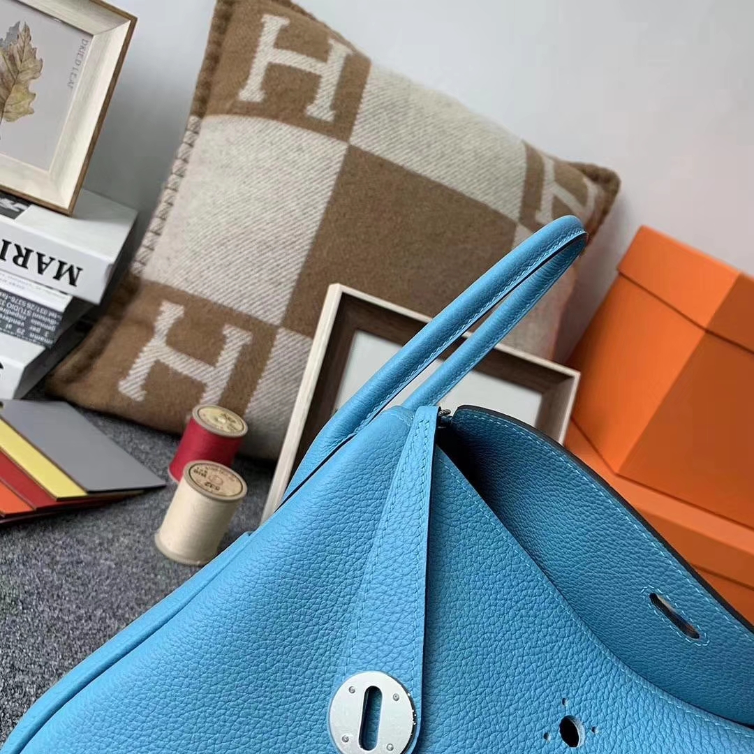 Hermès（爱马仕）北方蓝 原厂御用顶级小牛皮 Lindy 26 银扣
