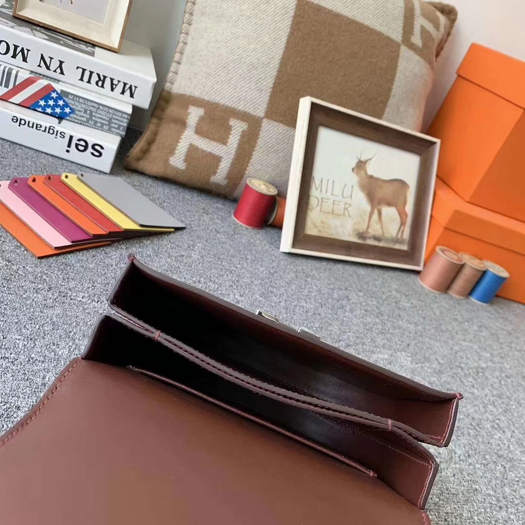 Hermès（爱马仕）爱马仕红 原厂御用顶级Epsom 皮 马赛克 银扣