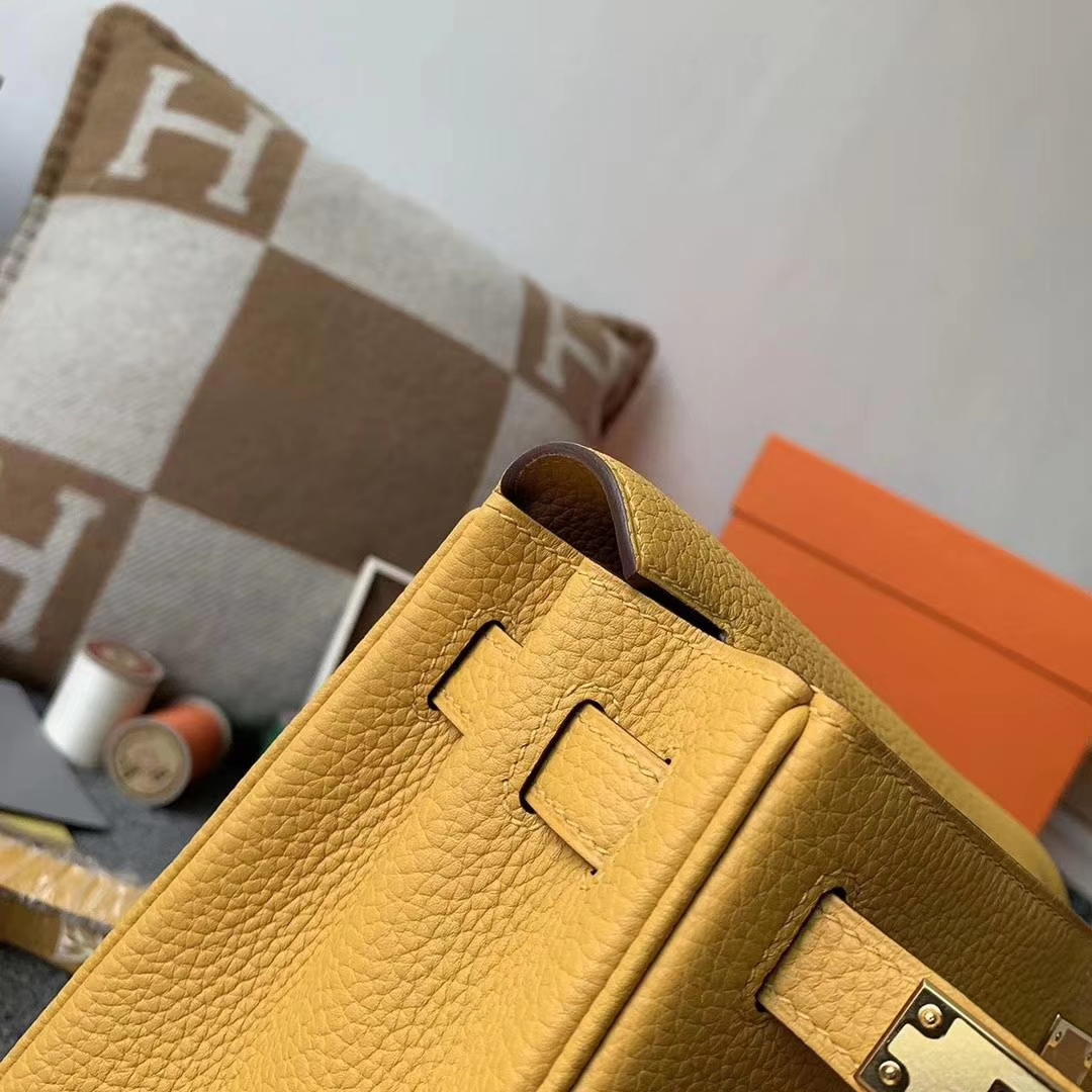 Hermès（爱马仕）9D琥珀黄 原厂御用顶级TC皮 Kelly ado 金扣 现货