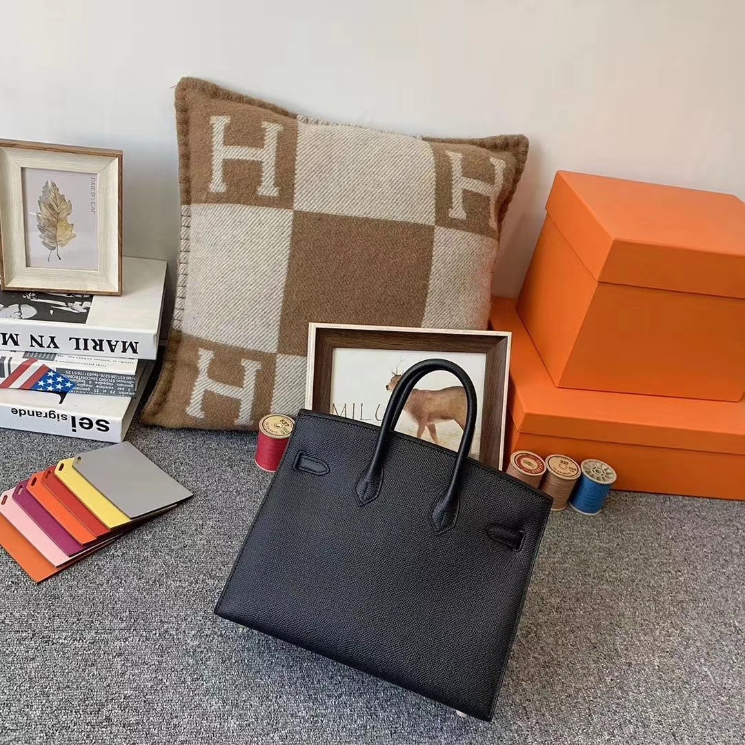 Hermès（爱马仕）cK89 黑色 原厂御用顶级Epsom皮 Birkin 25 金扣 外缝 现货