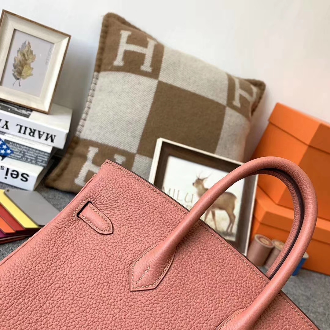 Hermès（爱马仕）新色 枫叶棕 原厂御用顶级小牛皮 Birkin 25 银扣 现货