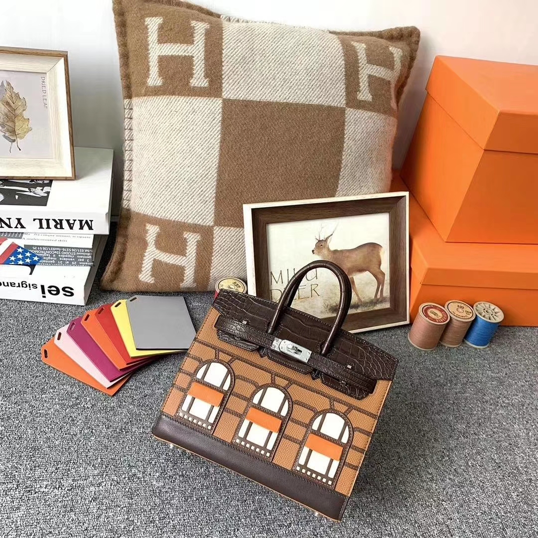 Hermès（爱马仕）C37金棕色 Birkin 房子包 20cm Sellier 小房子 现货