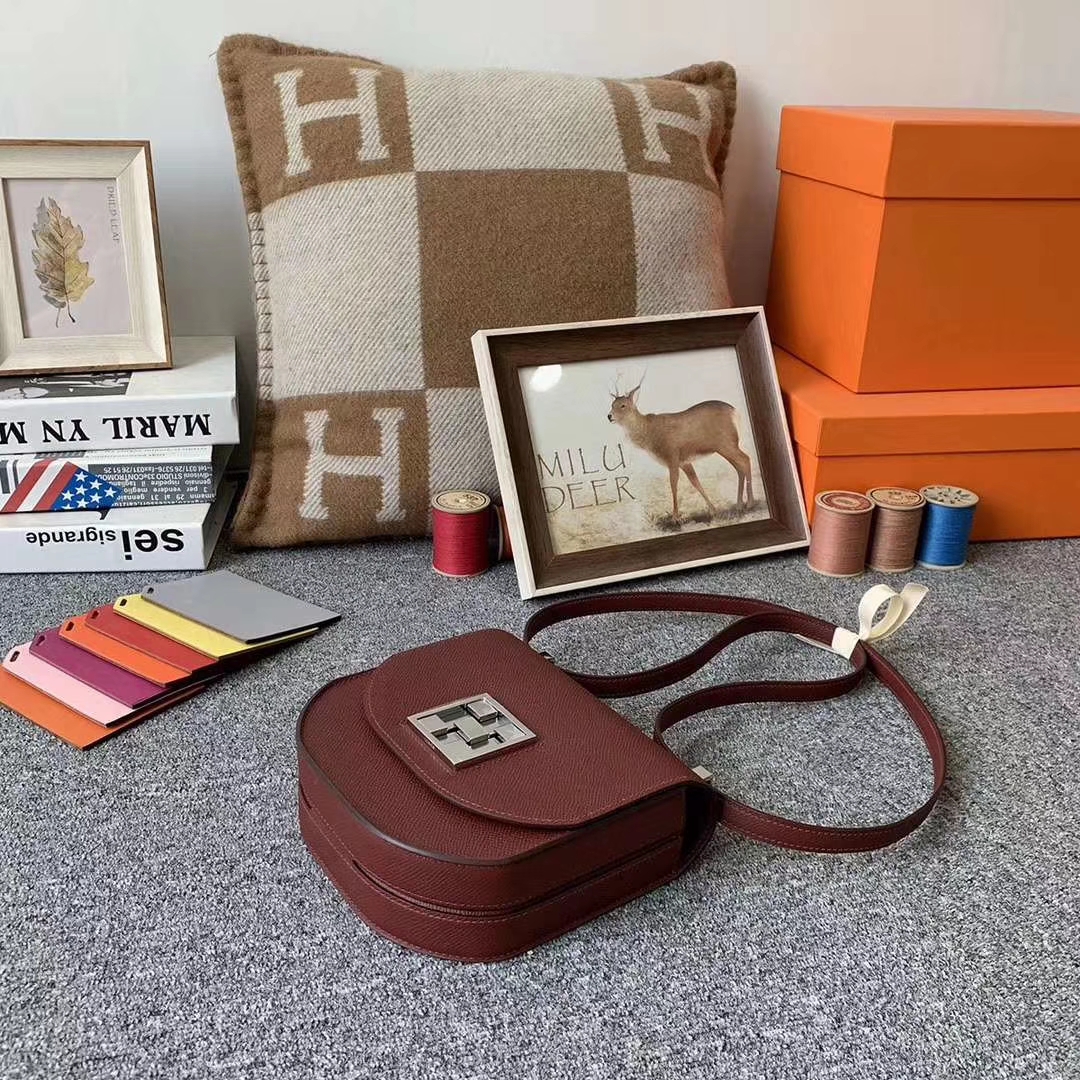 Hermès（爱马仕）爱马仕红 原厂御用顶级Epsom 皮 马赛克 银扣