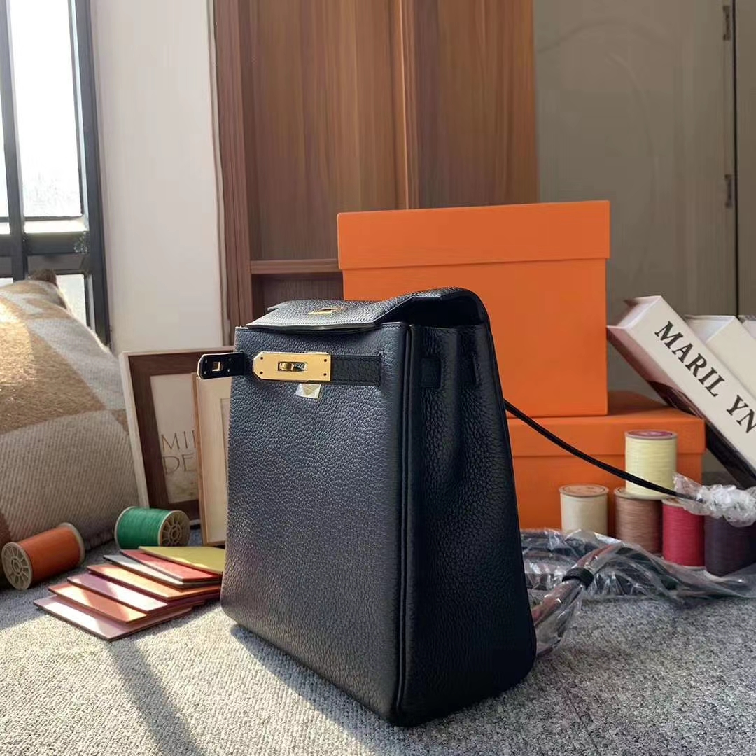 Hermès（爱马仕）CK89黑色 原厂御用顶级TC皮 Kelly ado 金扣 现货