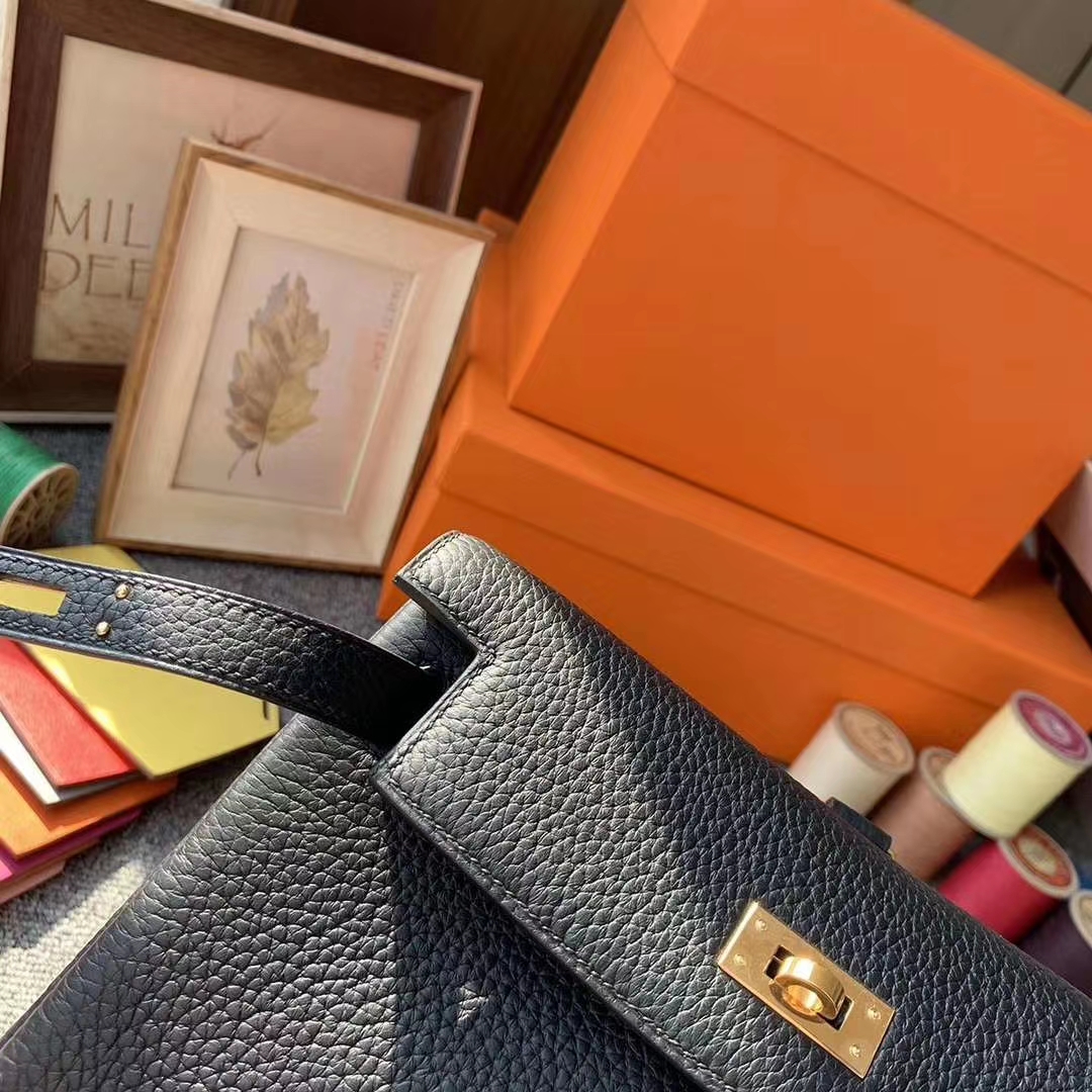 Hermès（爱马仕）CK89黑色 原厂御用顶级TC皮 Kelly ado 金扣 现货
