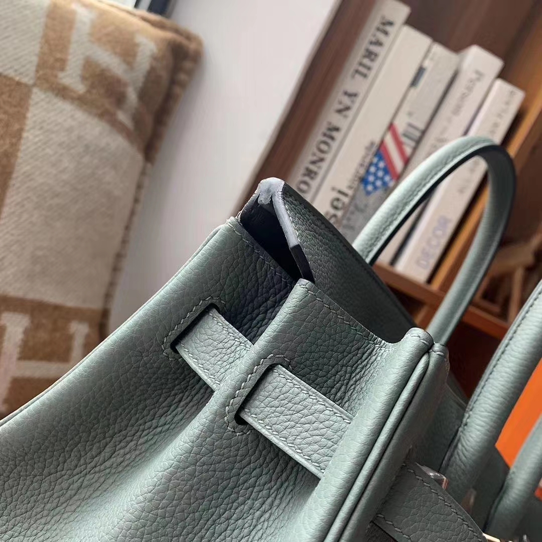 Hermès（爱马仕）杏绿色 原厂御用顶级小牛皮 Birkin 30 玫瑰金扣