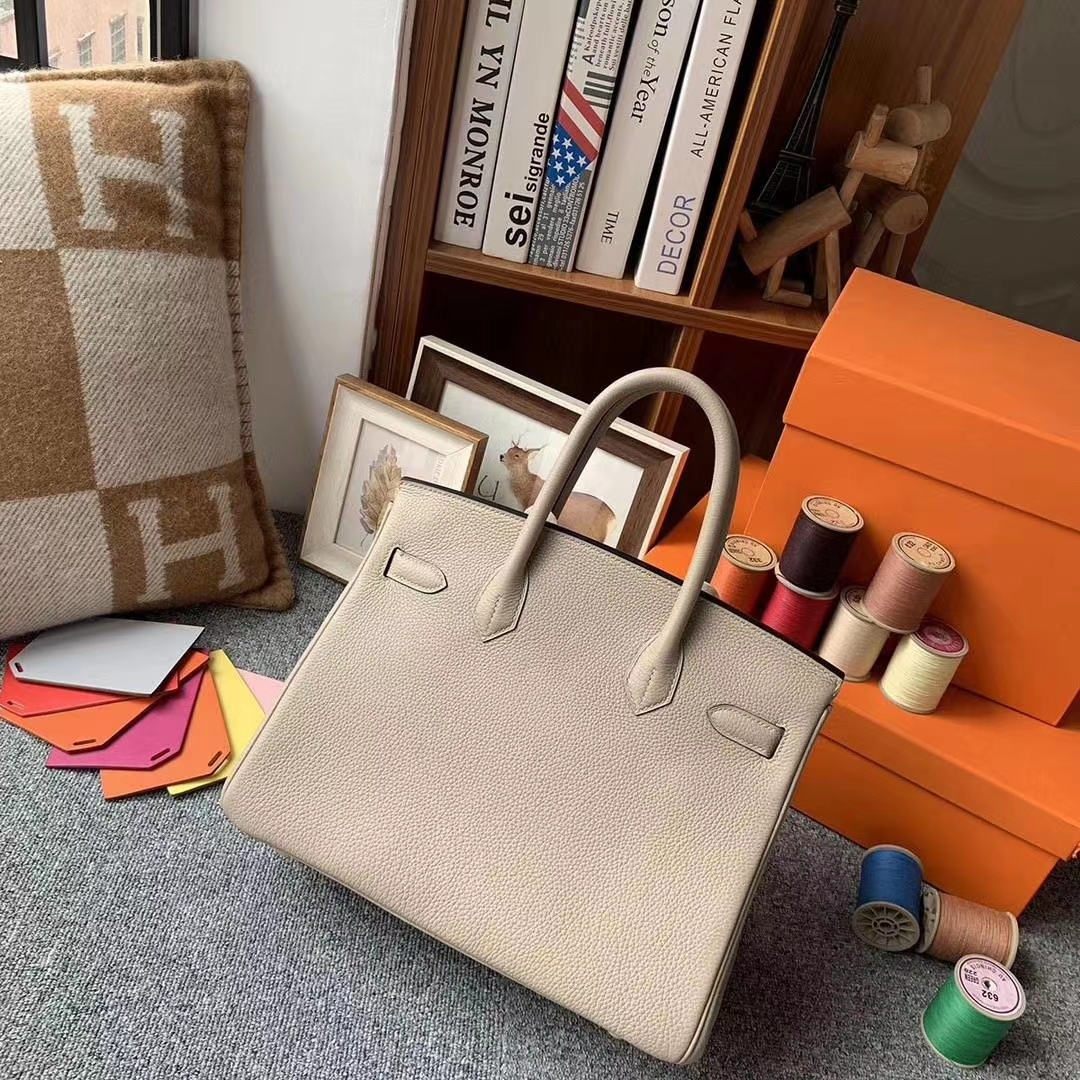 Hermès（爱马仕）CK81斑鸠灰 原厂御用顶级小牛皮 Birkin 30 金扣