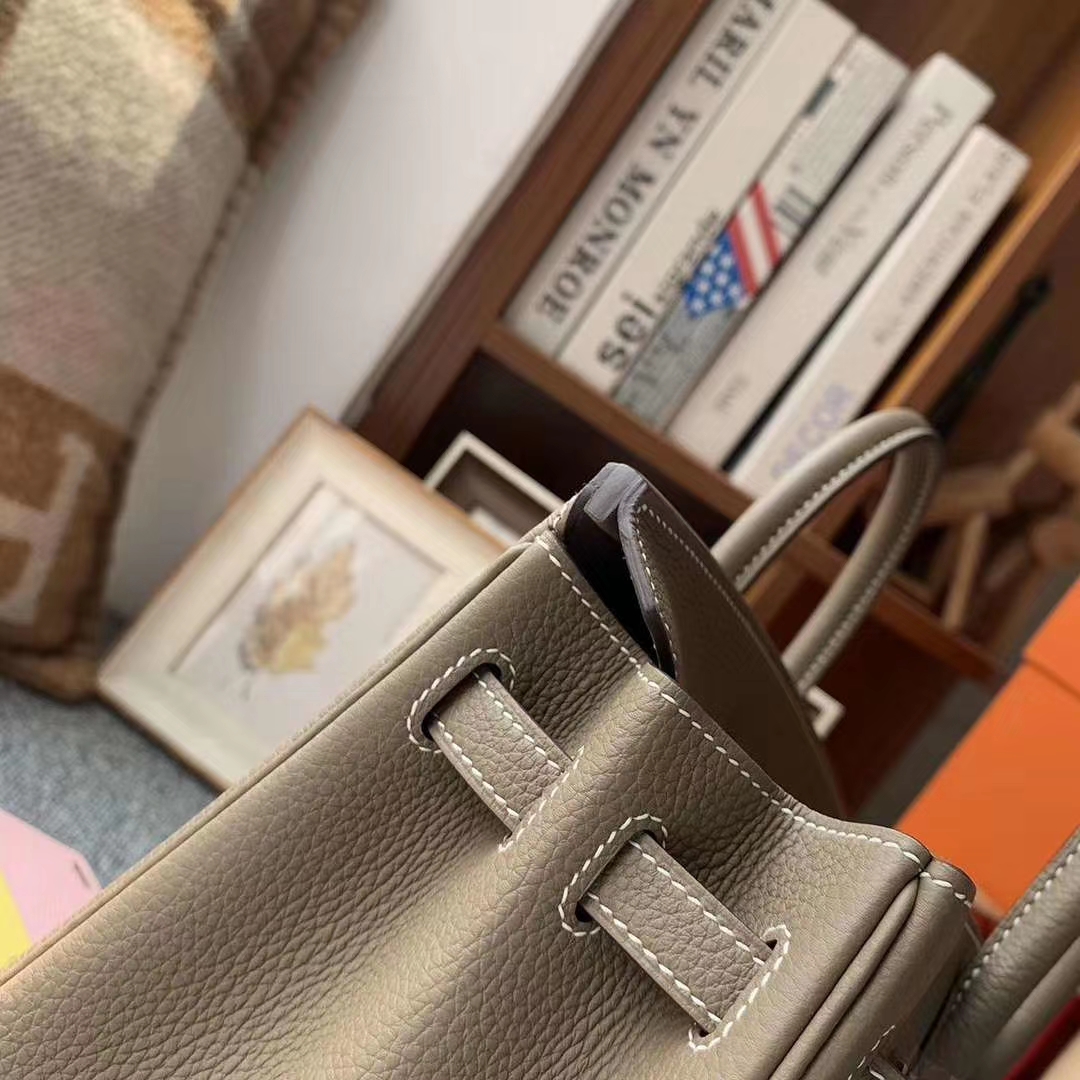 Hermès（爱马仕）CK18大象灰 原厂御用顶级小牛皮 Birkin 25 银扣 现货