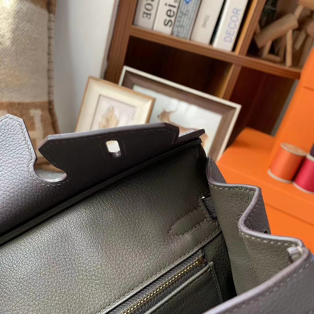 Hermès（爱马仕）8F锡器灰 原厂御用顶级小牛皮 Birkin 25 拉丝金扣