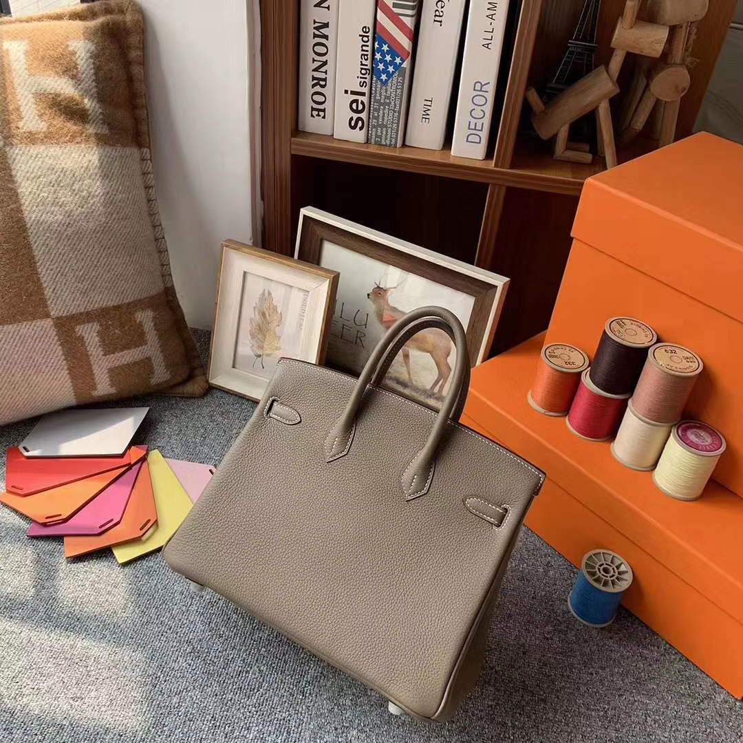 Hermès（爱马仕）CK18大象灰 原厂御用顶级小牛皮 Birkin 25 银扣 现货