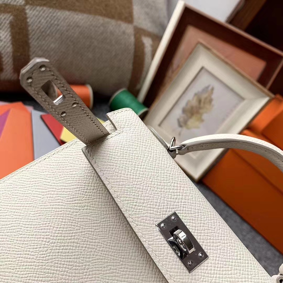 Hermès（爱马仕）Mini Kelly 2代 奶昔白 原厂御用顶级Epsom皮