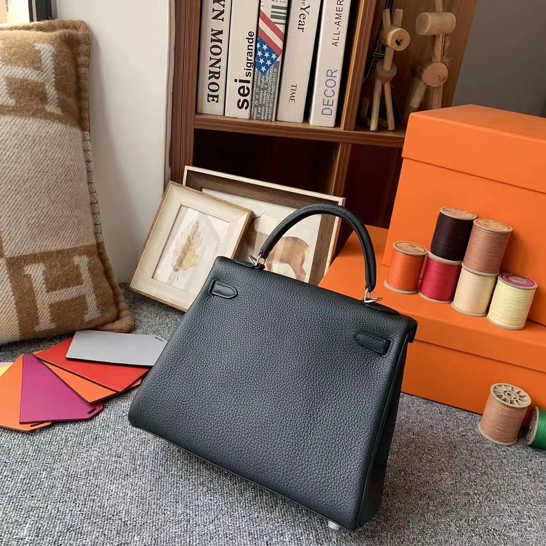 Hermès（爱马仕）6O 柏树绿 原厂御用顶级小牛皮 Kelly 25 银扣