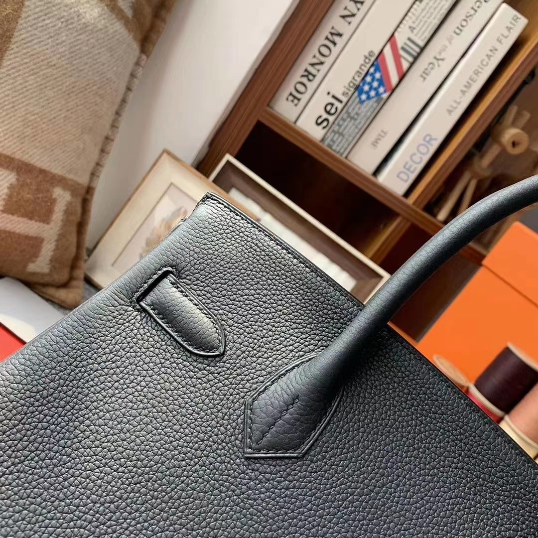 Hermès（爱马仕）CK89黑色 原厂御用顶级小牛皮 Birkin 30 金扣 现货