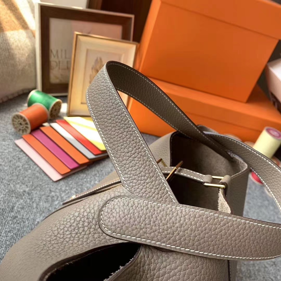 Hermès（爱马仕）CK18大象灰 原厂御用顶级TC皮 Picotin  Lock 22cm 金扣 银扣 现货