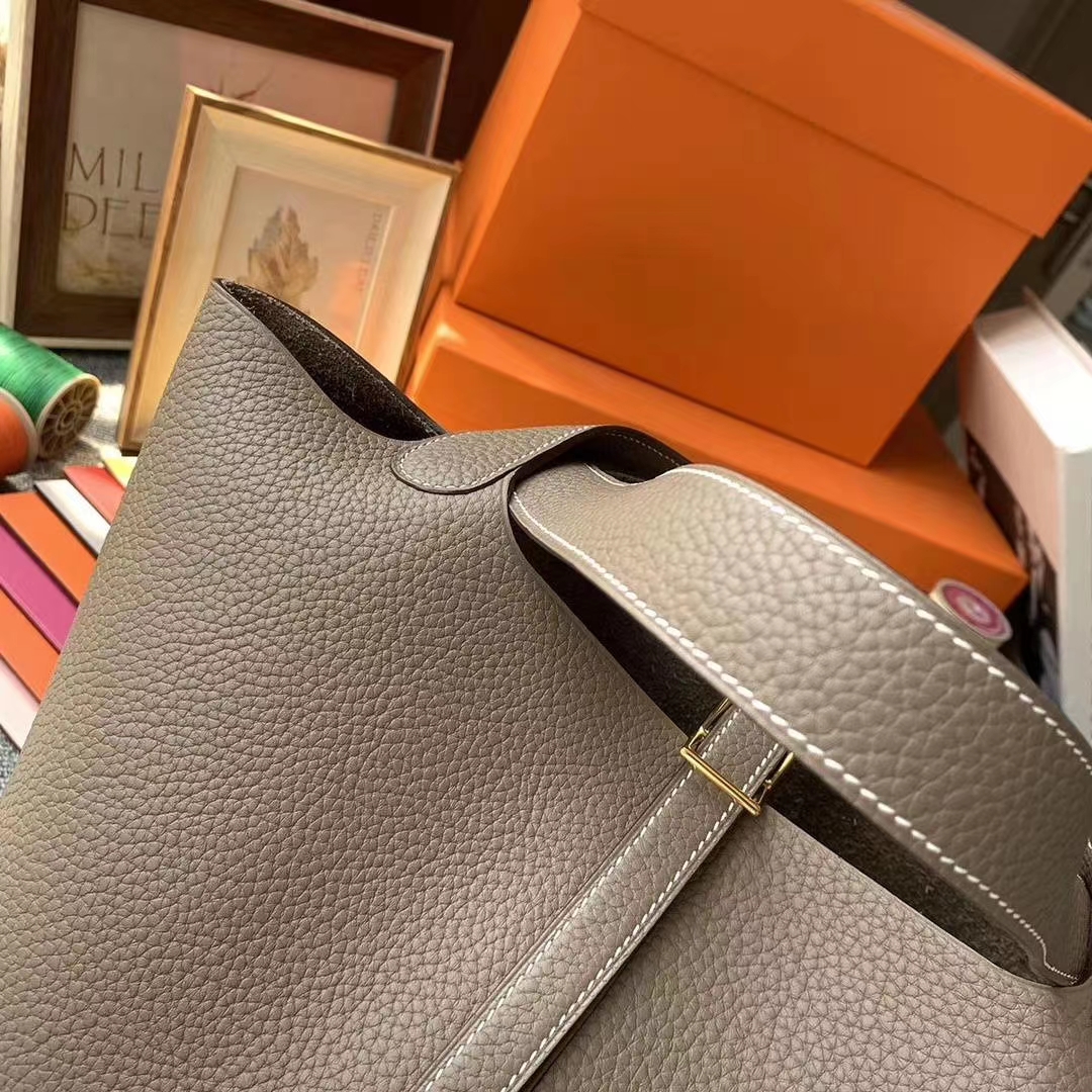 Hermès（爱马仕）CK18大象灰 原厂御用顶级TC皮 Picotin  Lock 22cm 金扣 银扣 现货