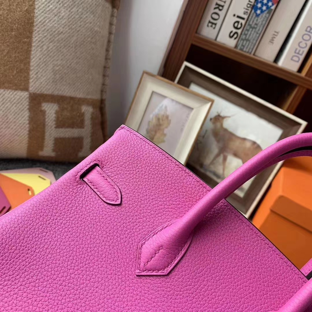 Hermès（爱马仕）9I 玉兰粉 原厂御用顶级小牛皮 Birkin 25 银扣