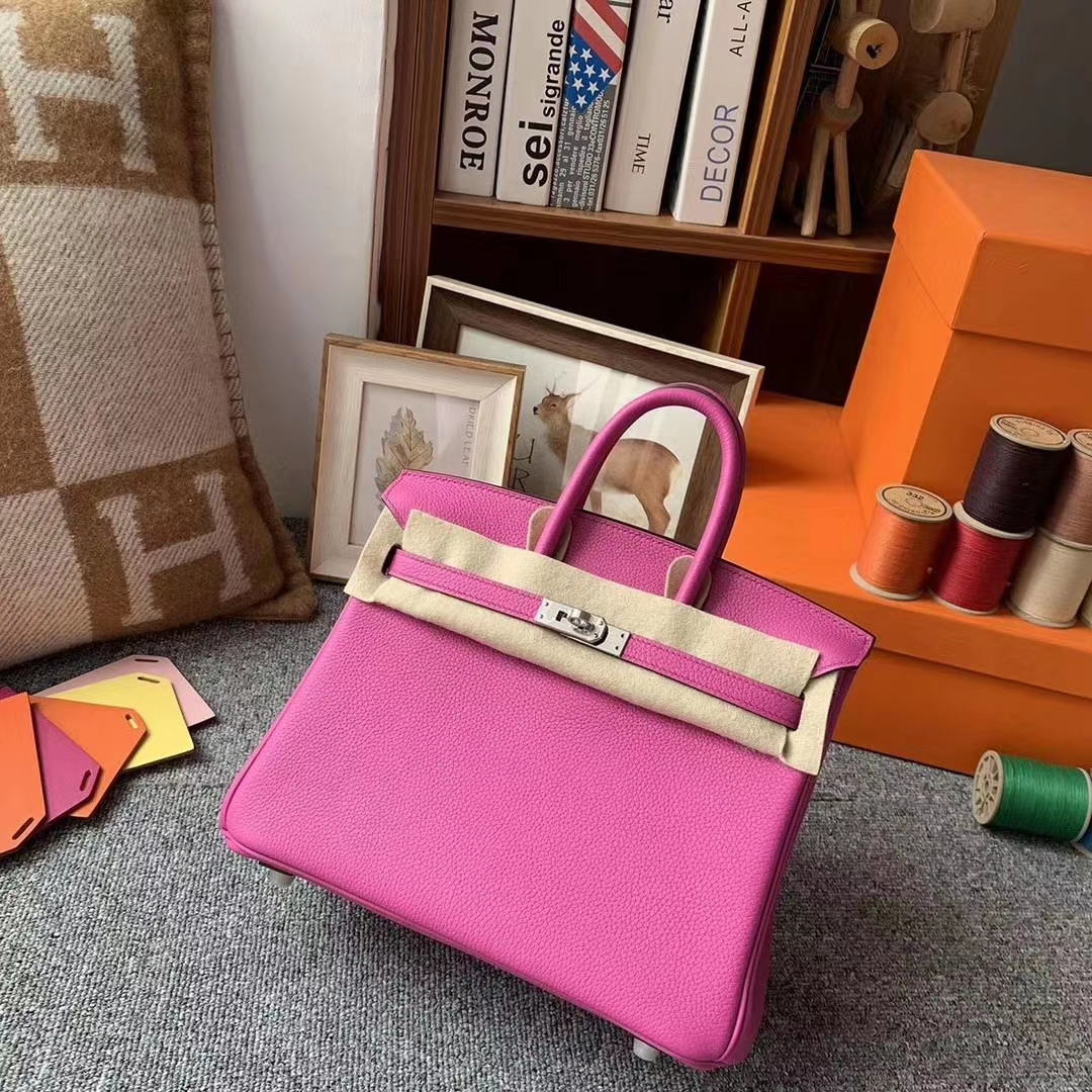 Hermès（爱马仕）9I 玉兰粉 原厂御用顶级小牛皮 Birkin 25 银扣