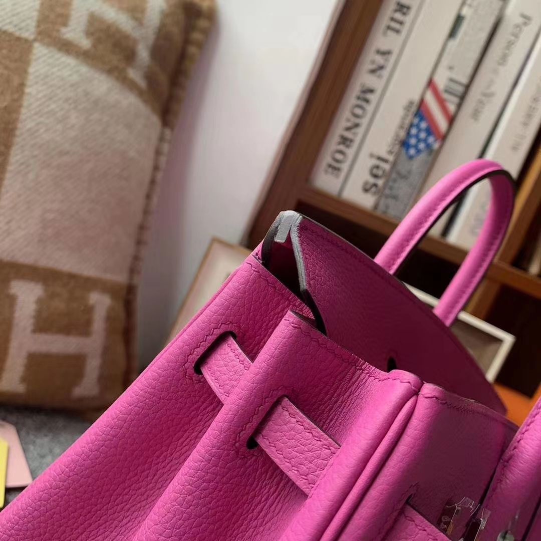 Hermès（爱马仕）9I 玉兰粉 原厂御用顶级小牛皮 Birkin 25 银扣
