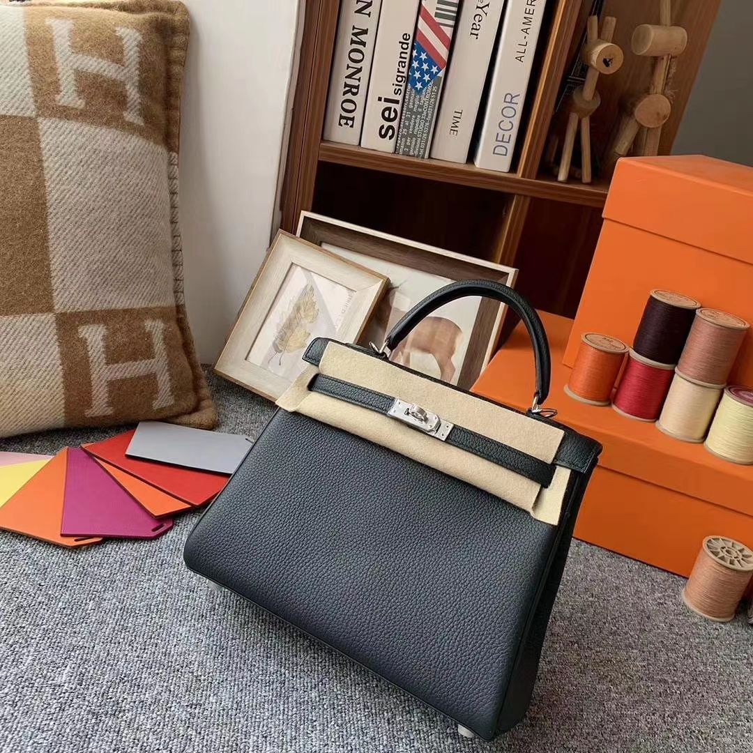 Hermès（爱马仕）6O 柏树绿 原厂御用顶级小牛皮 Kelly 25 银扣