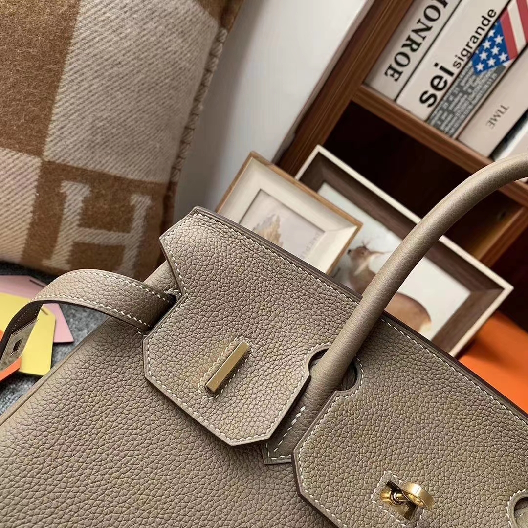 Hermès（爱马仕）CK18大象灰 原厂御用顶级小牛皮 Birkin 30 金扣 现货
