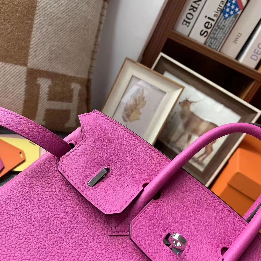 Hermès（爱马仕）9I 玉兰粉 原厂御用顶级小牛皮 Birkin 25 银扣