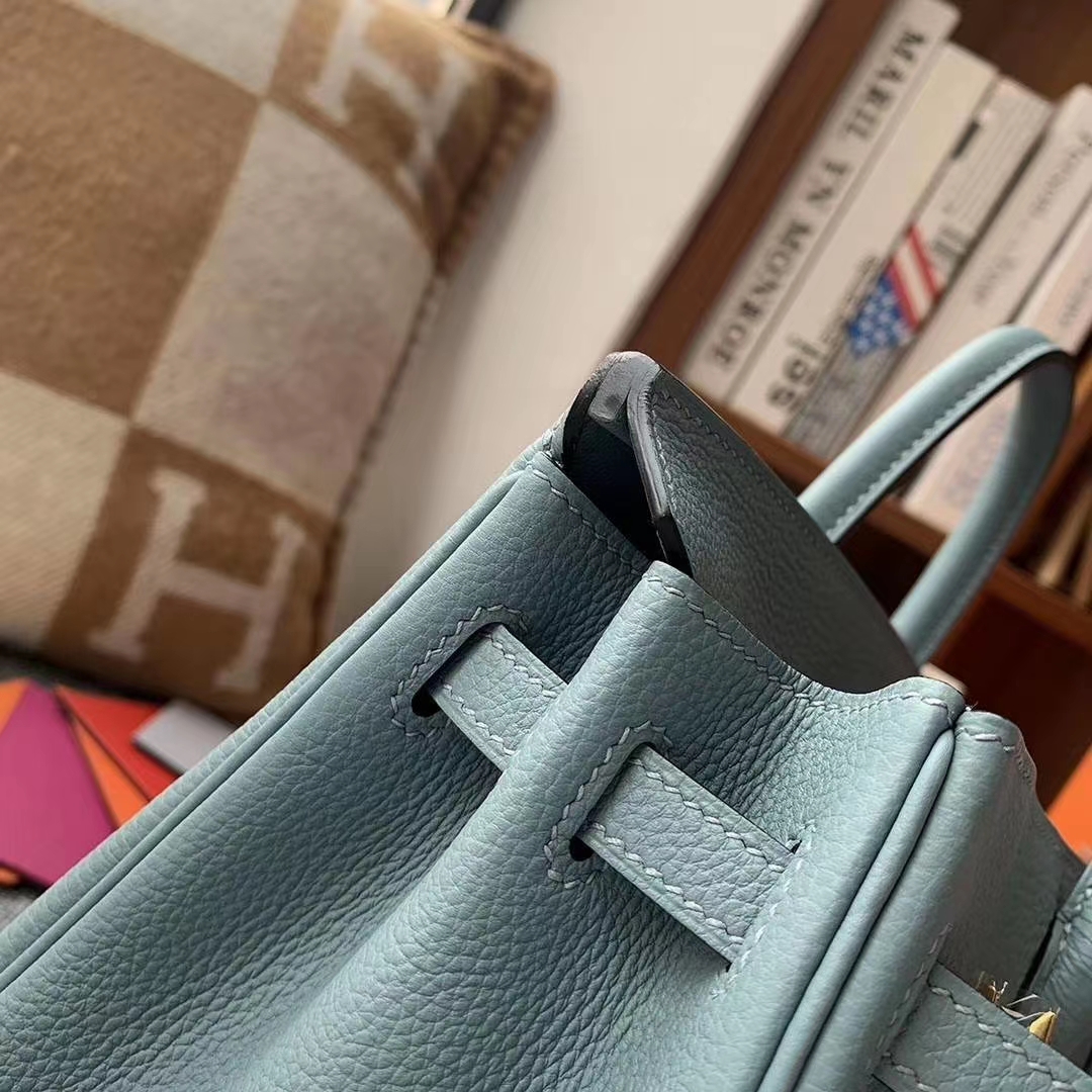 Hermès（爱马仕）天青色 原厂御用顶级小牛皮 Birkin 25 金扣