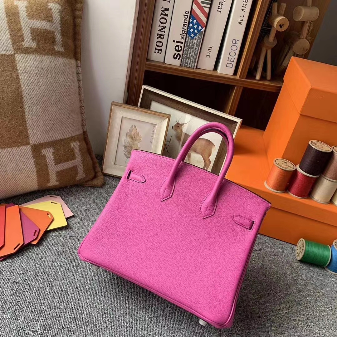 Hermès（爱马仕）9I 玉兰粉 原厂御用顶级小牛皮 Birkin 25 银扣