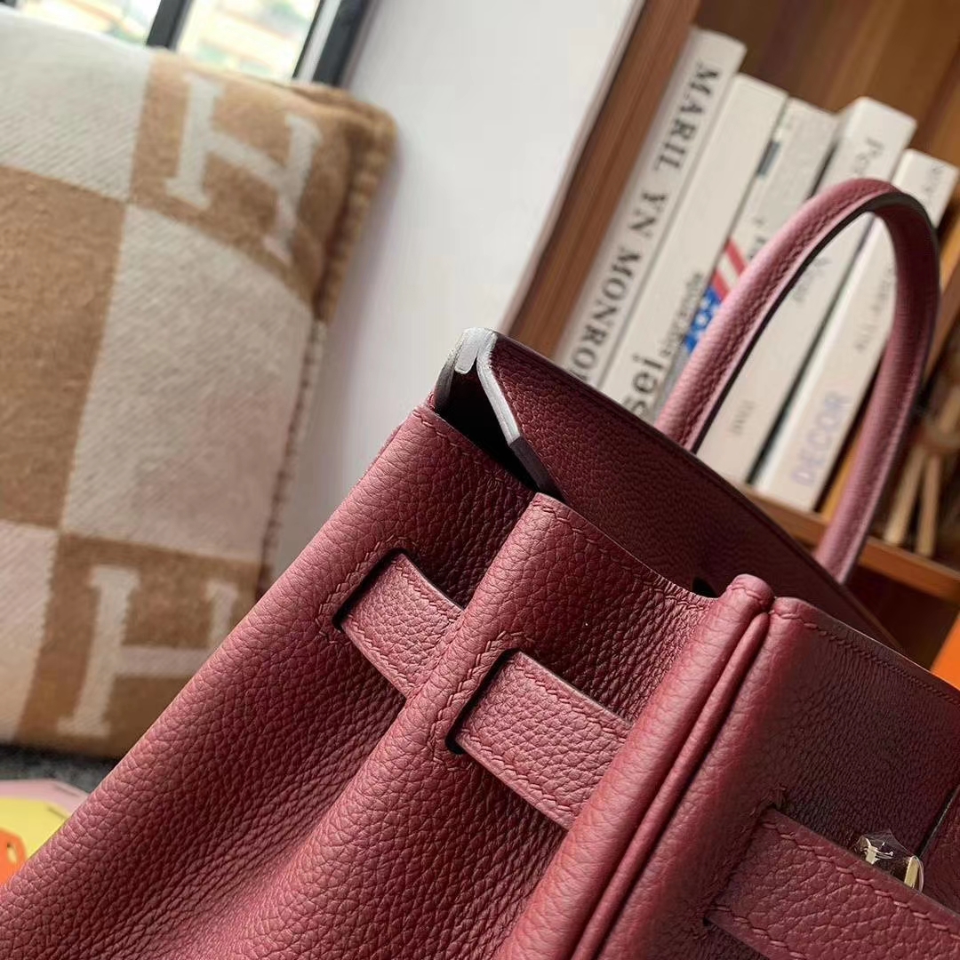 Hermès（爱马仕）酒红色 原厂御用顶级小牛皮 Birkin 30 金扣