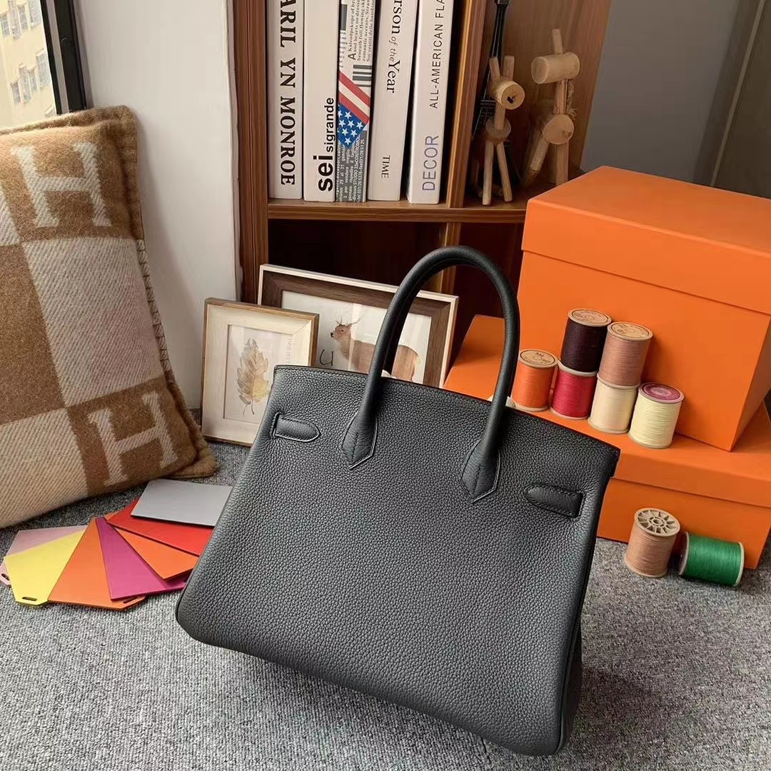 Hermès（爱马仕）CK89黑色 原厂御用顶级小牛皮 Birkin 30 金扣 现货