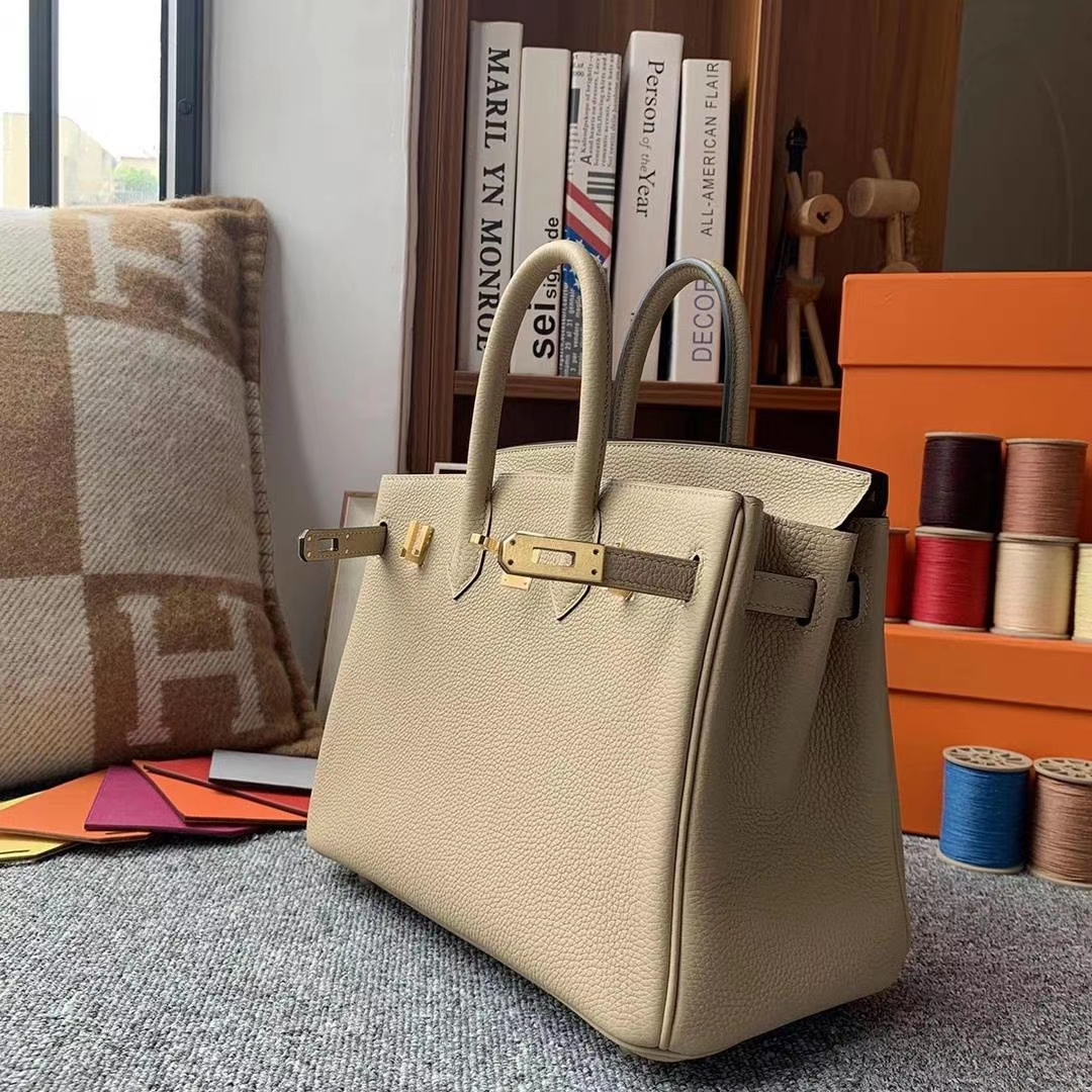 Hermès（爱马仕）S2风衣灰 原厂御用顶级小牛皮 Birkin 25 银扣 现货