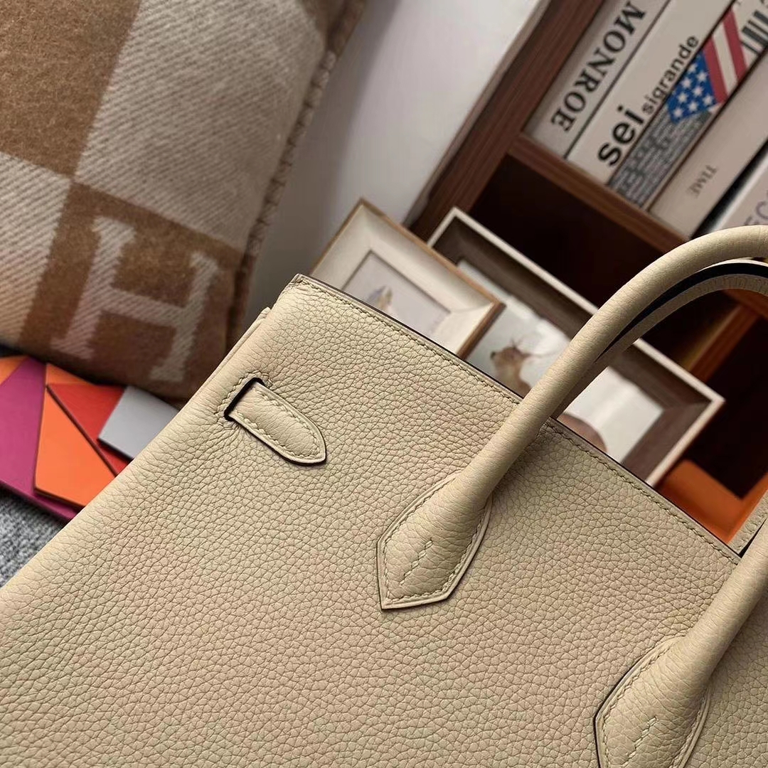 Hermès（爱马仕）S2风衣灰 原厂御用顶级小牛皮 Birkin 25 银扣 现货