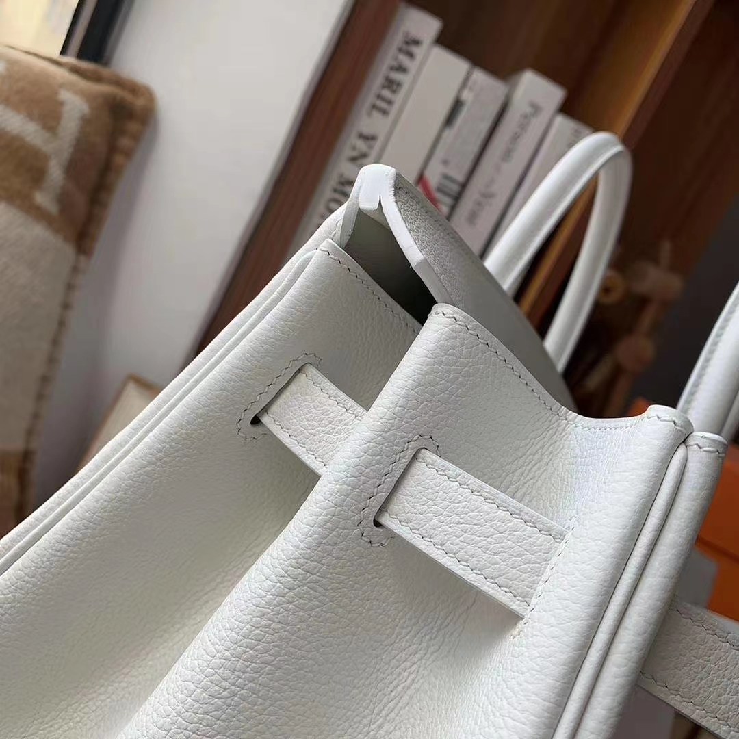 Hermès（爱马仕）纯白色 原厂御用顶级小牛皮 Birkin 40 银扣