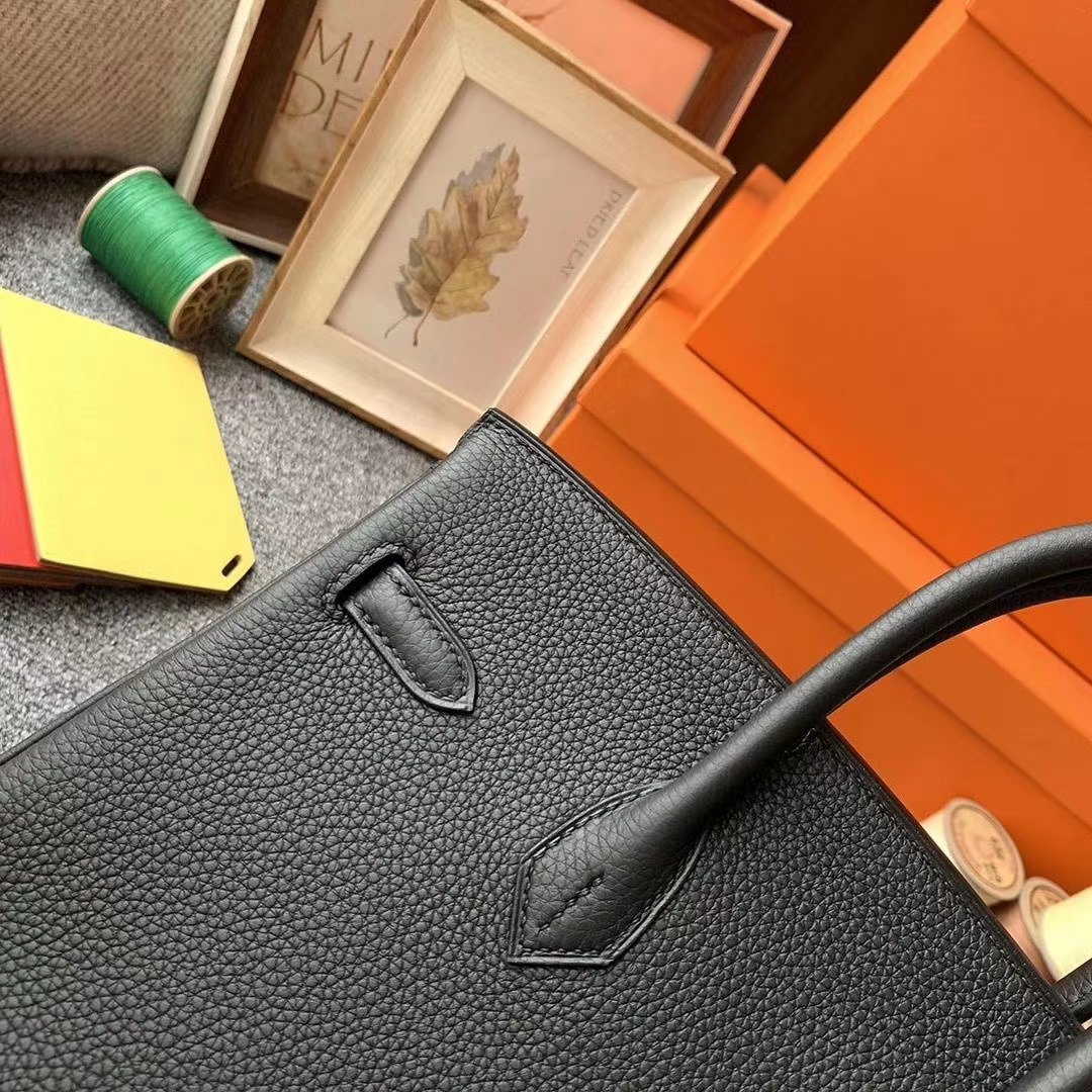 Hermès（爱马仕）CK89黑色 原厂御用顶级小牛皮 Birkin 25 金扣 银扣 现货