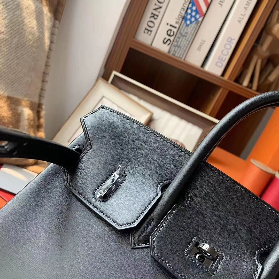 Hermès（爱马仕）CK89黑色 原厂御用顶级Box 皮 Birkin 30 So Black
