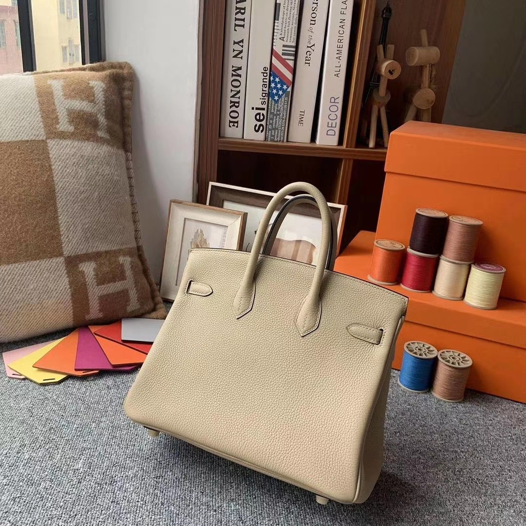 Hermès（爱马仕）S2风衣灰 原厂御用顶级小牛皮 Birkin 25 银扣 现货
