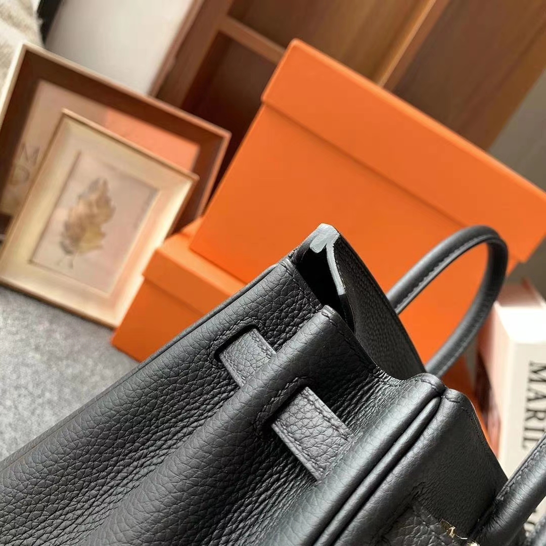 Hermès（爱马仕）CK89黑色 原厂御用顶级小牛皮 Birkin 25 金扣 银扣 现货