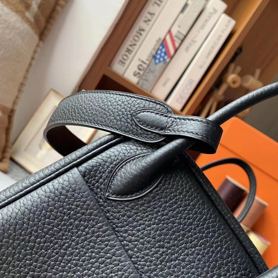 Hermès（爱马仕）CK89黑色 原厂御用顶级TC皮 Lindy 26 金扣 银扣 现货