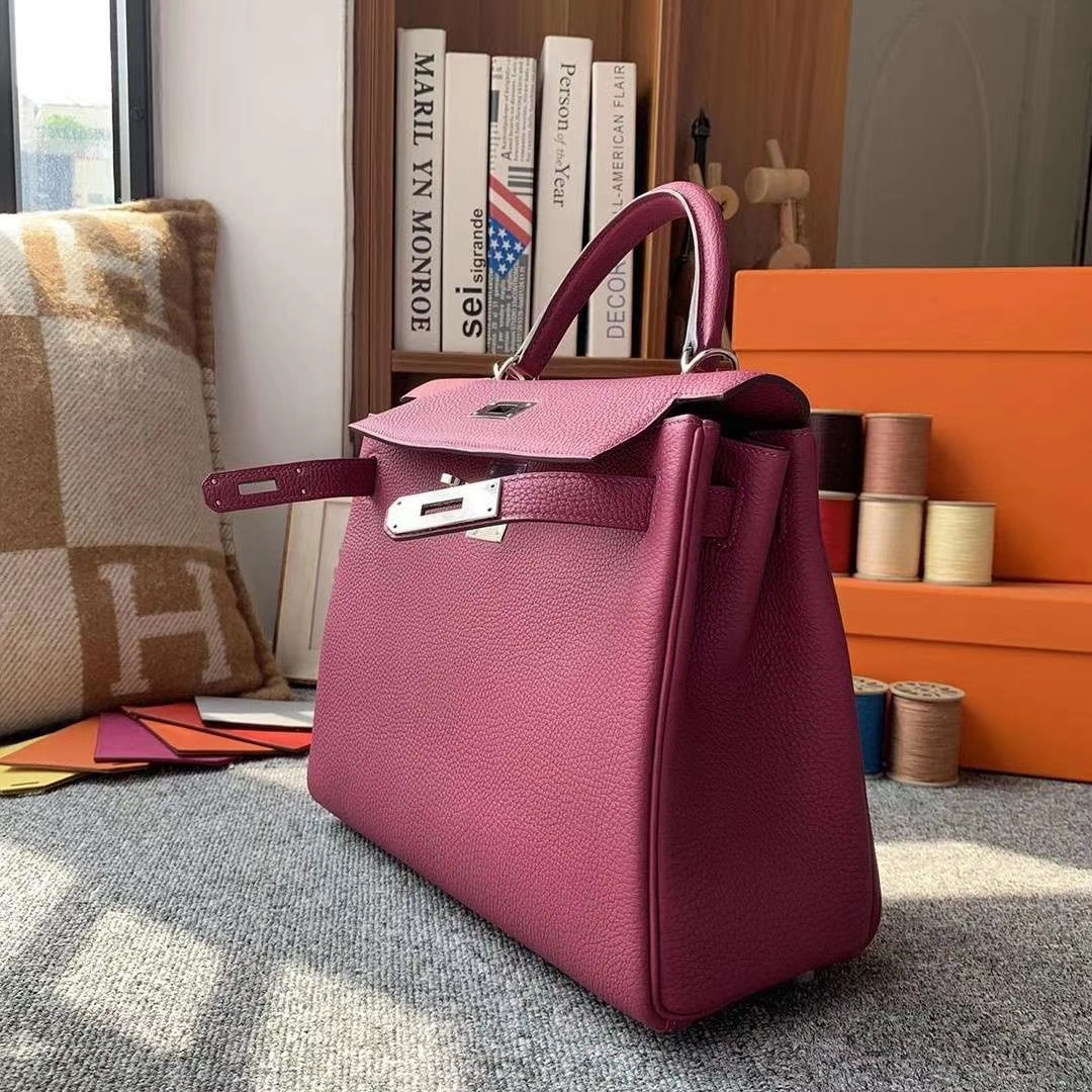 Hermès（爱马仕）K5托斯卡 原厂御用顶级小牛皮 Kelly 28 银扣