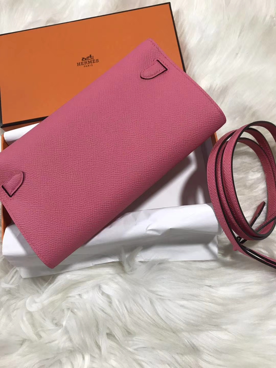 Hermès（爱马仕）kelly togo 原装等级进口epsom皮 唇膏粉 金扣 银扣现货