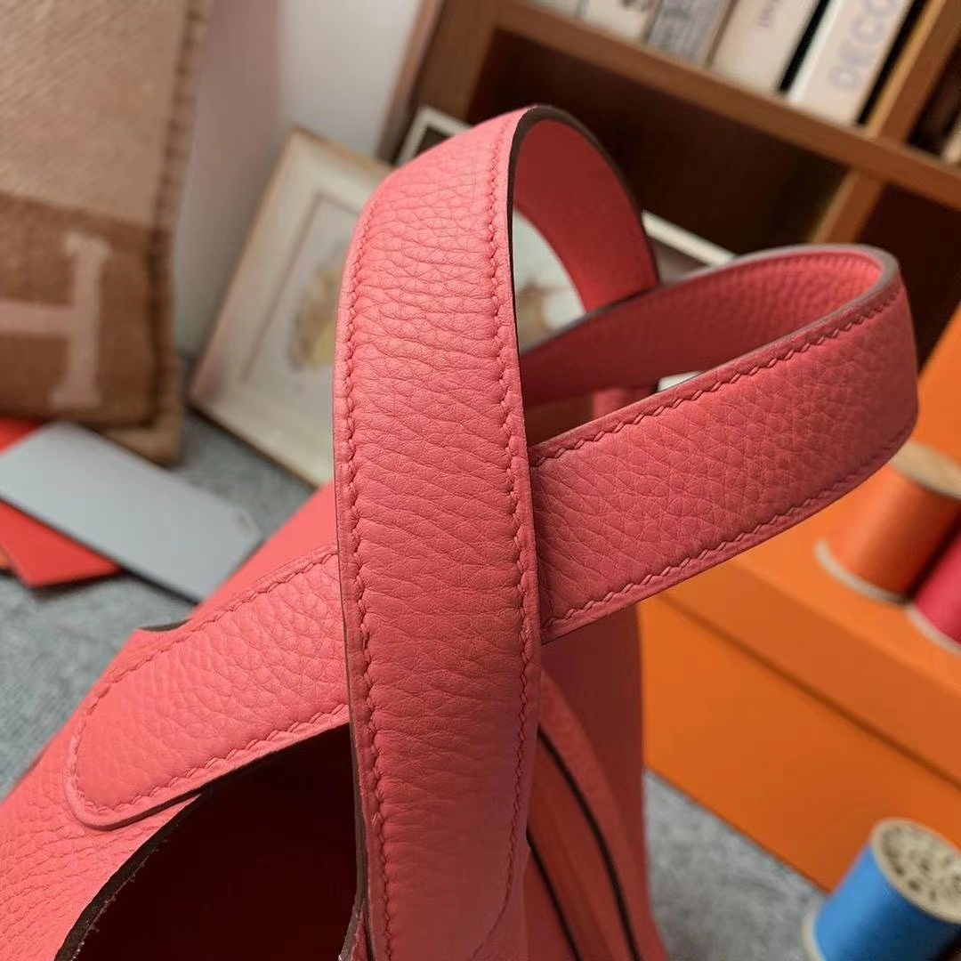 Hermès（爱马仕）8W新唇膏粉 原厂御用顶级TC皮 Picotin  Lock 18cm 银扣 现货