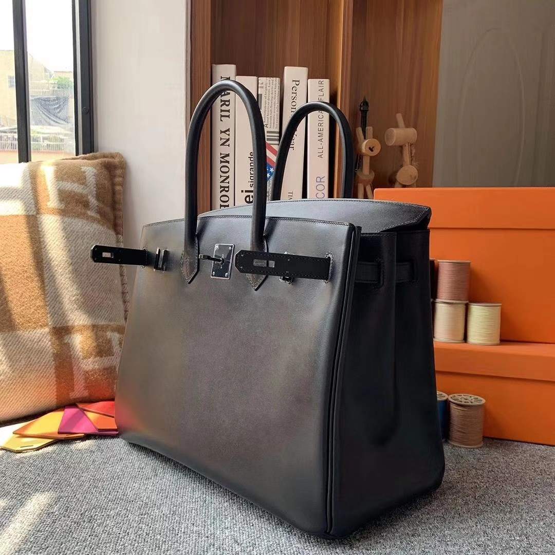 Hermès（爱马仕）CK89黑色 原厂御用顶级Box 皮 Birkin 35 So Black