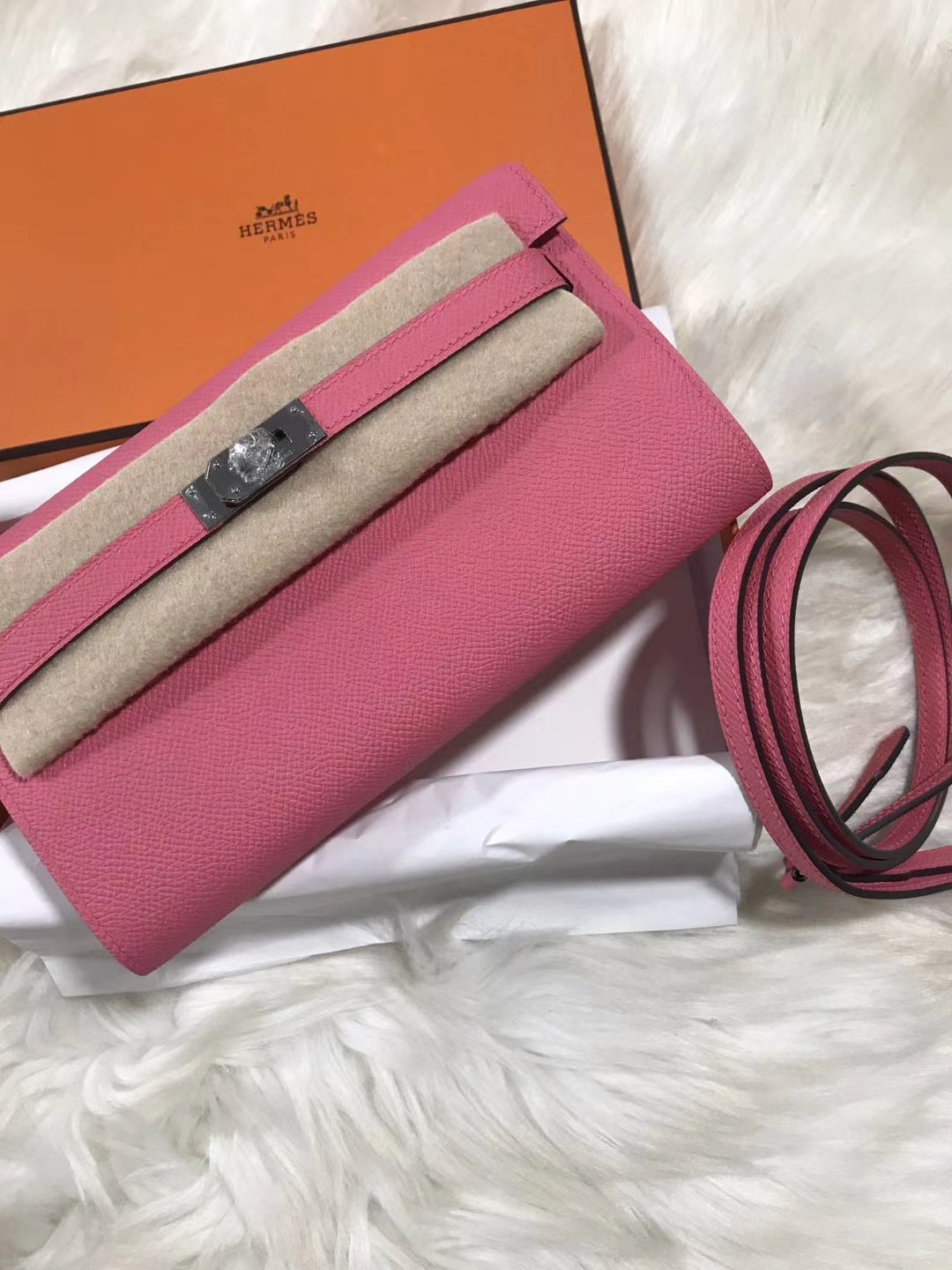 Hermès（爱马仕）kelly togo 原装等级进口epsom皮 唇膏粉 金扣 银扣现货