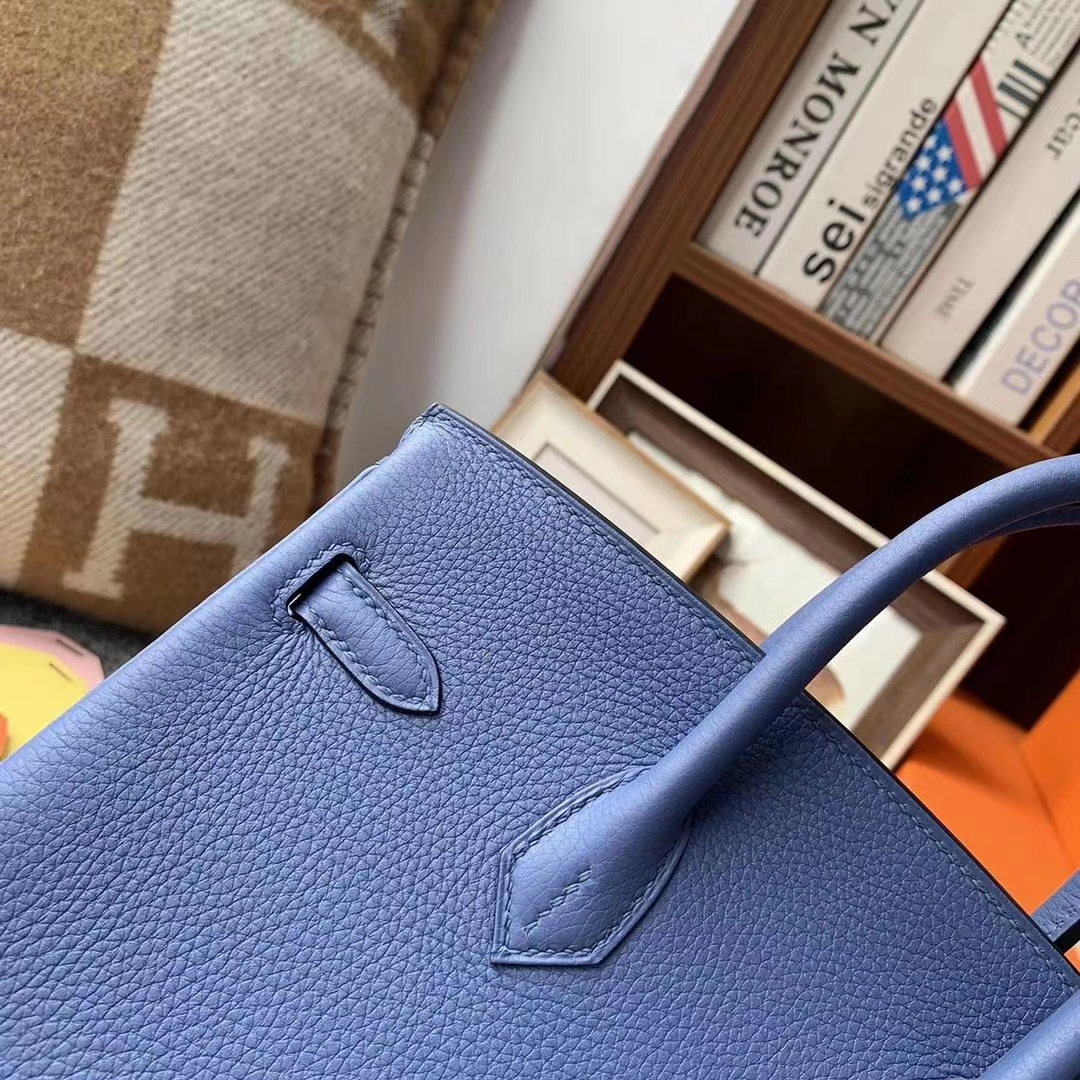 Hermès（爱马仕）R2玛瑙蓝 原厂御用顶级小牛皮 Birkin 25 金扣