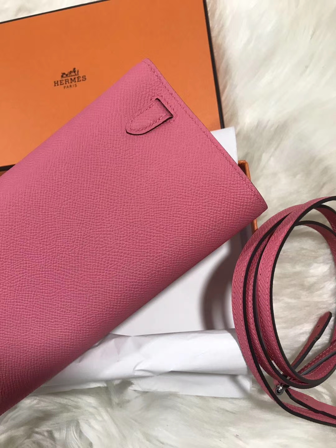 Hermès（爱马仕）kelly togo 原装等级进口epsom皮 唇膏粉 金扣 银扣现货